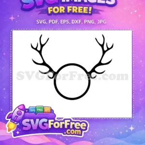 A free design of black reindeer antlers, ideal for holiday and Christmas-themed designs.
