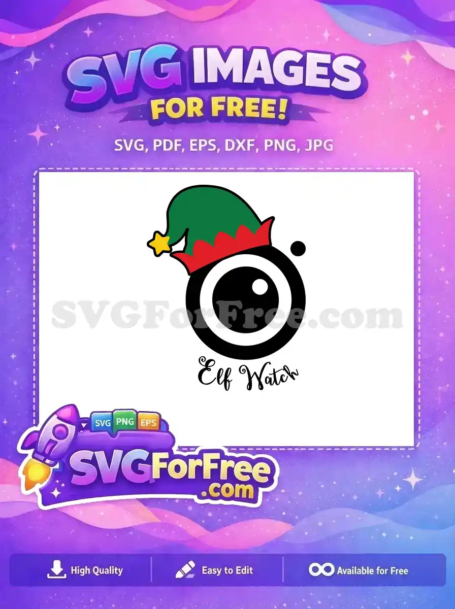Free Elf Hat Star Free Christmas Eye Elf Watch Free SVG