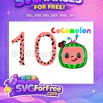 Free Watermelon Number Ten Free Smiling TV Ladybug Cocomelon Movie Free SVG - Instant Download