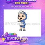 Free Happy Shark Free Blue Outfit Cocomelon Movie Free SVG - Instant Download