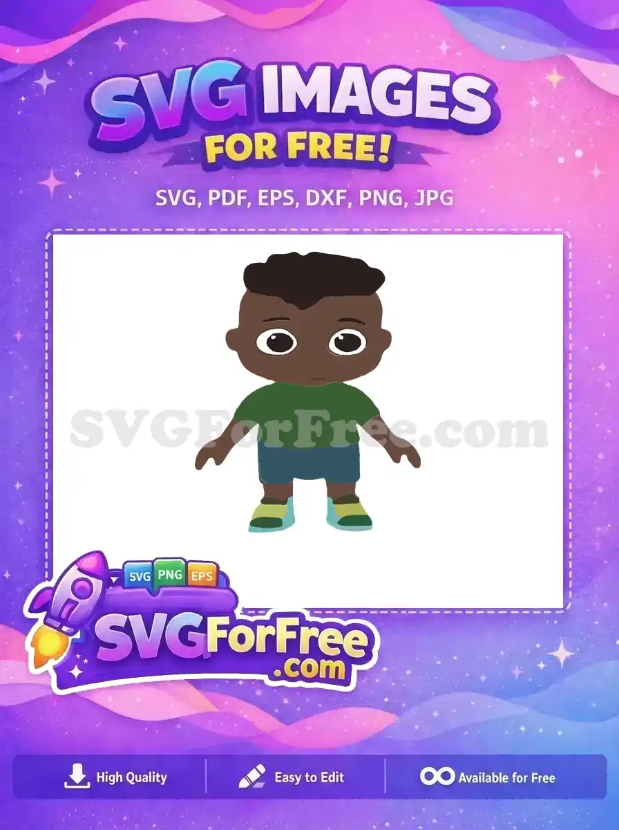 Free JJ green Free big eyes colorful shoes Cocomelon movie Free SVG