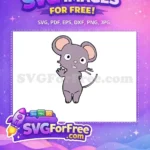Free Cute Waving Free Grey Mouse Cocomelon movie Free SVG - Instant Download