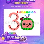 Free Pink Watermelon Three Free Happy Cocomelon Ladybug Character Cocomelon Movie Free SVG - Instant Download