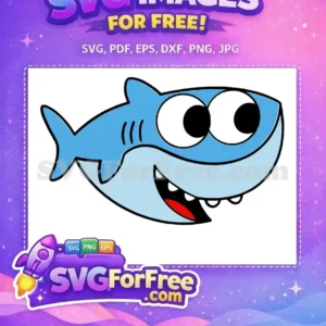 Free Blue Shark Free Smiling Eyes Cocomelon Free SVG