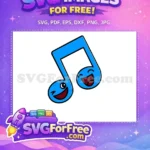 Free Happy Blue Musical Note Free Smiling Faces Cocomelon Movie Free SVG - Instant Download