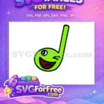 Free Winking Green Free Musical Note Cocomelon Movie Free SVG - Instant Download