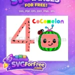 Free Pink Four Free Smiling Ladybug Cocomelon Free SVG - Instant Download