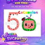 Free Watermelon Number Five Free Happy TV Ladybug Cocomelon Movie Free SVG - Instant Download