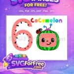 Free Smiling Watermelon Free Ladybug Number 6 Cocomelon Free SVG - Instant Download