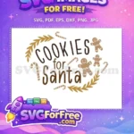 Free Happy Gingerbread Free Candy Canes Christmas Cookies for Santa Quote Free SVG - Instant Download