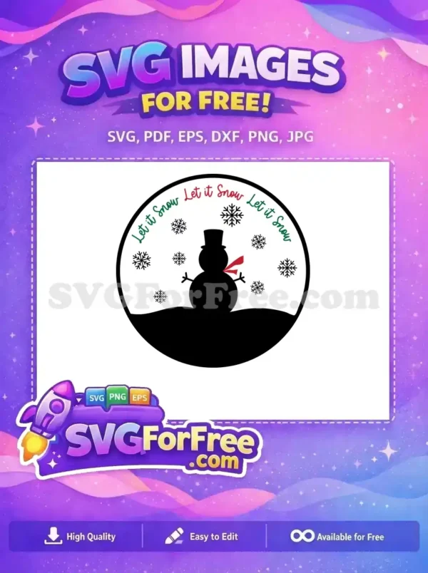 Free Snowman Hat Design with Let it Snow Text for Christmas Free festive snowman hat with 'Let it Snow' text in red and green, ideal for Christmas-themed designs.