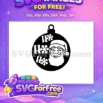 Free Smiling Santa Face Free Ho Ho Ho Snowflakes Christmas Quotes Free SVG - Instant Download