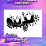 Free Reindeer Sleigh Free Snowy Design Christmas Quotes Free SVG - Instant Download