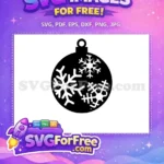 Free White Snowflakes Free Black Christmas Ornament Winter Wonderland Free SVG - Instant Download