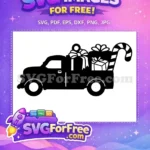 Free Vintage Christmas Truck Gifts Free Candy Cane Holiday Quotes Free SVG - Instant Download