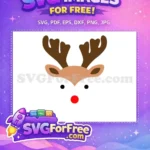 Free Rudolph Reindeer Free Red Nose Christmas Antlers Free SVG - Instant Download