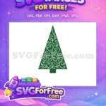 Free elegant green Free swirling Christmas tree quotes design Free SVG - Instant Download
