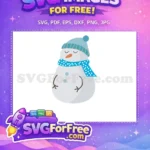 Free sleepy snowman Free blue scarf Christmas Quotes Free SVG - Instant Download