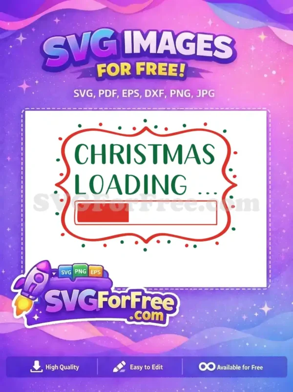 Free Christmas Loading Bar SVG with Red Progress A free SVG design of a Christmas loading bar, with a red progress bar and festive colors.