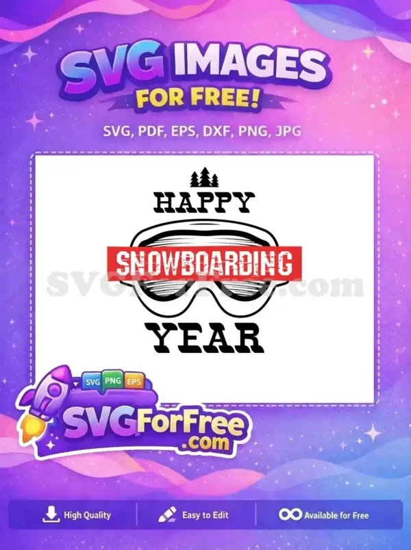 A free, bold snowboarding-themed design with distressed letters, ideal for t-shirts or Christmas gifts.