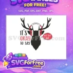 Free Reindeer-Red-Headphones Free Hohoho-Quote Christmas T shirts Designs Free SVG - Instant Download