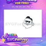 Free Cool Santa Pixel Glasses Free Dotted Beard Christmas T-Shirt Free SVG - Instant Download