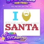 Free Blue I Gold Free Red SANTA Christmas Free SVG - Instant Download