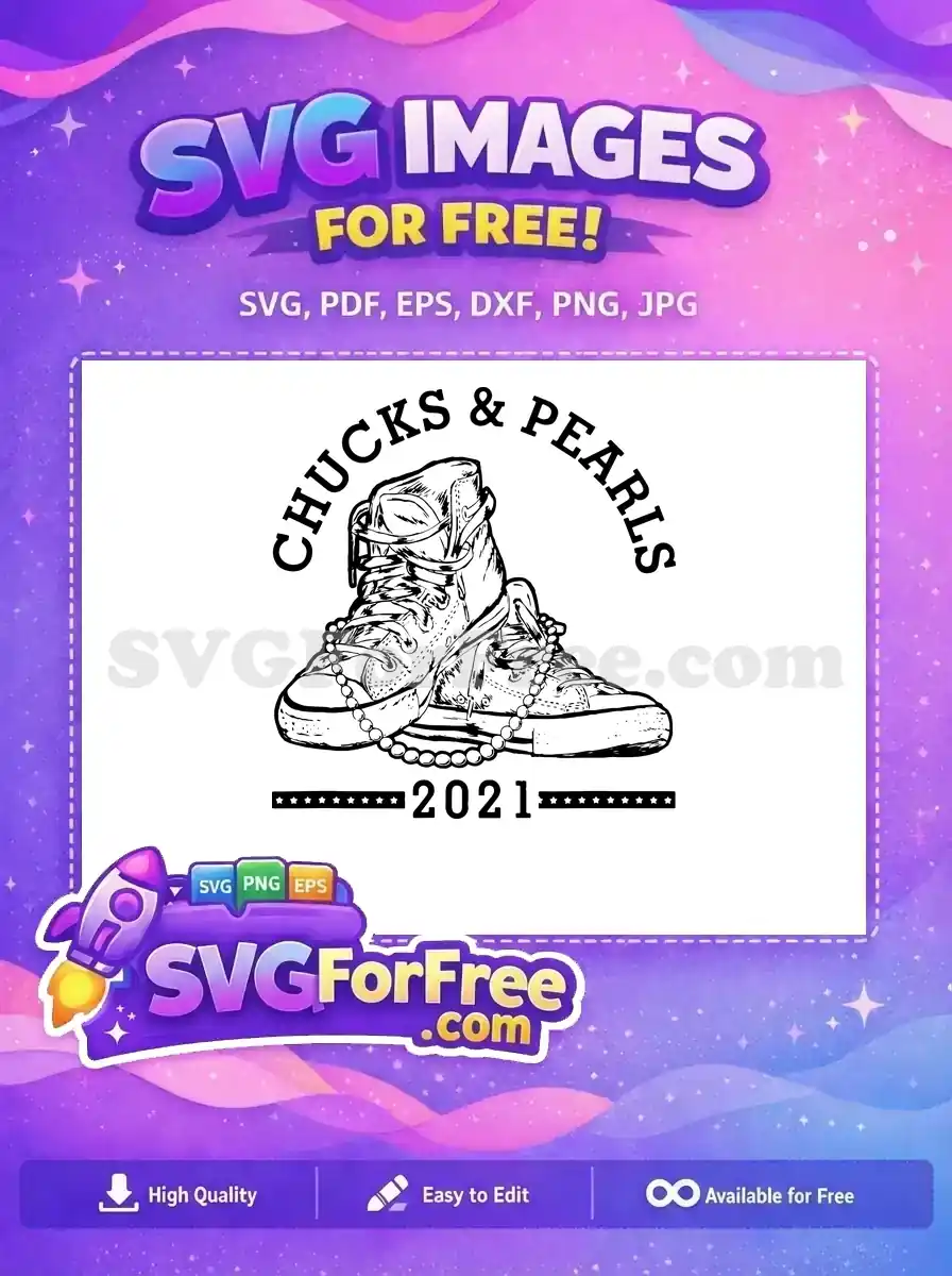 Free Black White Sneakers Free Draped Pearls 2021 Free SVG
