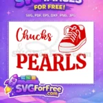 Free Red Sneaker Free Pearl String Chucks Pearls Free SVG - Instant Download