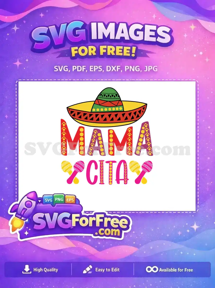 Free Mamacita Sombrero Free Maracas Cinco de Mayo Free SVG