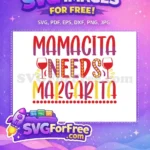 Free Mamacita Margarita Free Vibrant Wine Glass Cinco de Mayo Free SVG - Instant Download