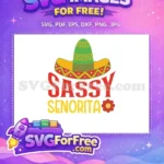Free Green Sombrero Free Sassy Senorita Quote Cinco de Mayo Free SVG - Instant Download