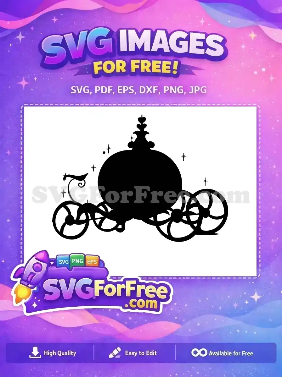 Free Elegant Pumpkin Carriage Free Royal Glimmering Cinderella Free SVG