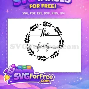 Free Black Leafy Free Monogram Family Sign Free SVG Free Black Leafy Free Monogram Family Sign Free SVG
