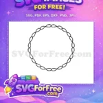 Free Black Outline Free Continuous Loop Circle Wreath Free SVG - Instant Download