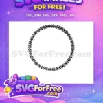 Free Simple Black Leaf Free Minimalist Decorative Circle Wreath Free SVG - Instant Download