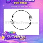 Free Circular Arrow Free Feathered Dots Wreath Art Free SVG - Instant Download