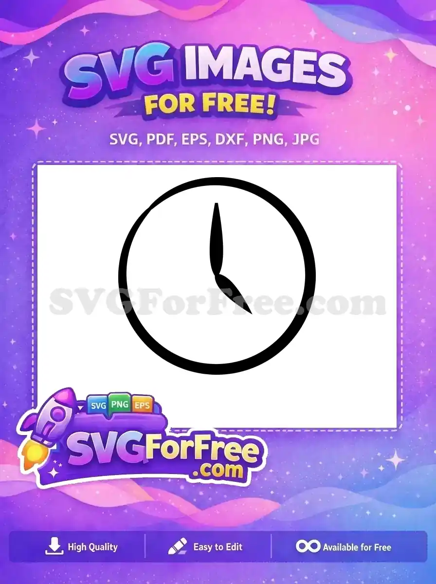 Free Minimalist Black Clock Free Classic Black Hands Time Management Free SVG