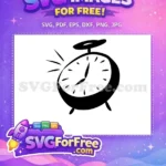 Free Black Ringing Alarm Free Classic Clock Face Wake Up Reminder Free SVG - Instant Download