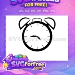 Free Simple Black Outline Free Classic Alarm Bells Timeless Timepiece Free SVG - Instant Download