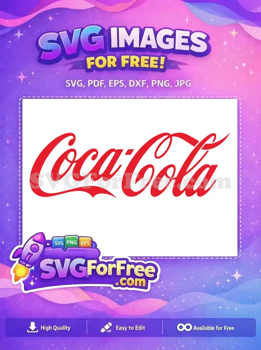 Free Iconic Red Script Free Vintage Typography Coca Cola Free SVG