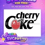 Free Red Cherry Logo Free Bold Black Text Cherry Coke Brand Free SVG - Instant Download