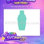 Free Teal Cocktail Shaker Free Bar Tool Party Free SVG - Instant Download