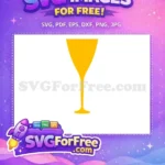 Free Yellow Martini Free Drink Glass Silhouette Design Free SVG - Instant Download