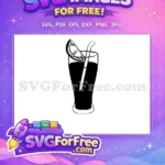 Free Lemon Garnish Free Tall Drink Straw Classic Cocktail Design Free SVG - Instant Download