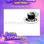 Free Black and White Coffee Cup Free Coffee Beans Morning Free SVG - Instant Download