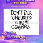 Free Handwritten Black Text Free Funny Morning Coffee Lover Free SVG - Instant Download