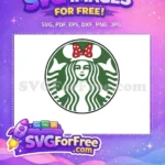 Free Minnie Ears Free Red Bow Starbucks Coffee Free SVG - Instant Download