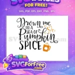 Free Black Script Pumpkin Spice Free Orange Coffee Mug Hearts Autumn Free SVG - Instant Download