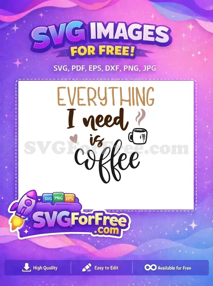 Free Brown Lettering Free Steaming Mug Coffee SVG Free SVG